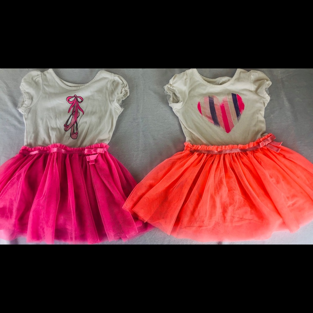 Lot of 2 Tulle Twirl Spring Dresses Girls sz 5T